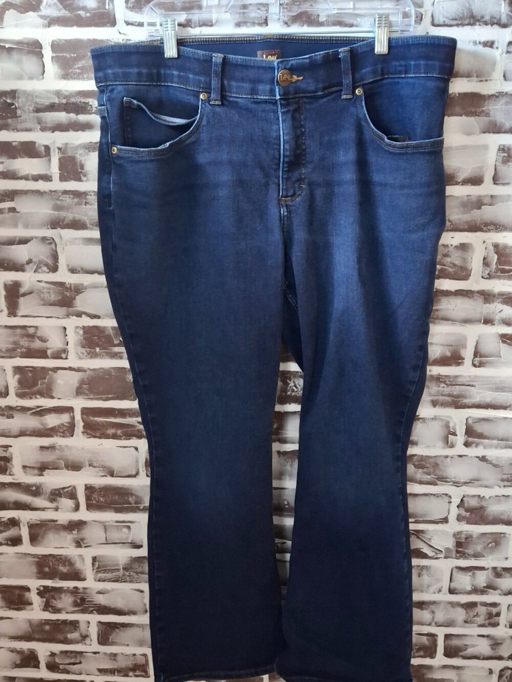 Lee Womens Size 18 Ultra Lux Flex Motion Bootcut Jeans Dark Wash Indigo Stretch
